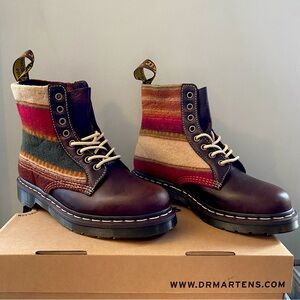 Dr. Martens x Pendleton 1460 Combat Lace Up Shoes Boots Brown US 8